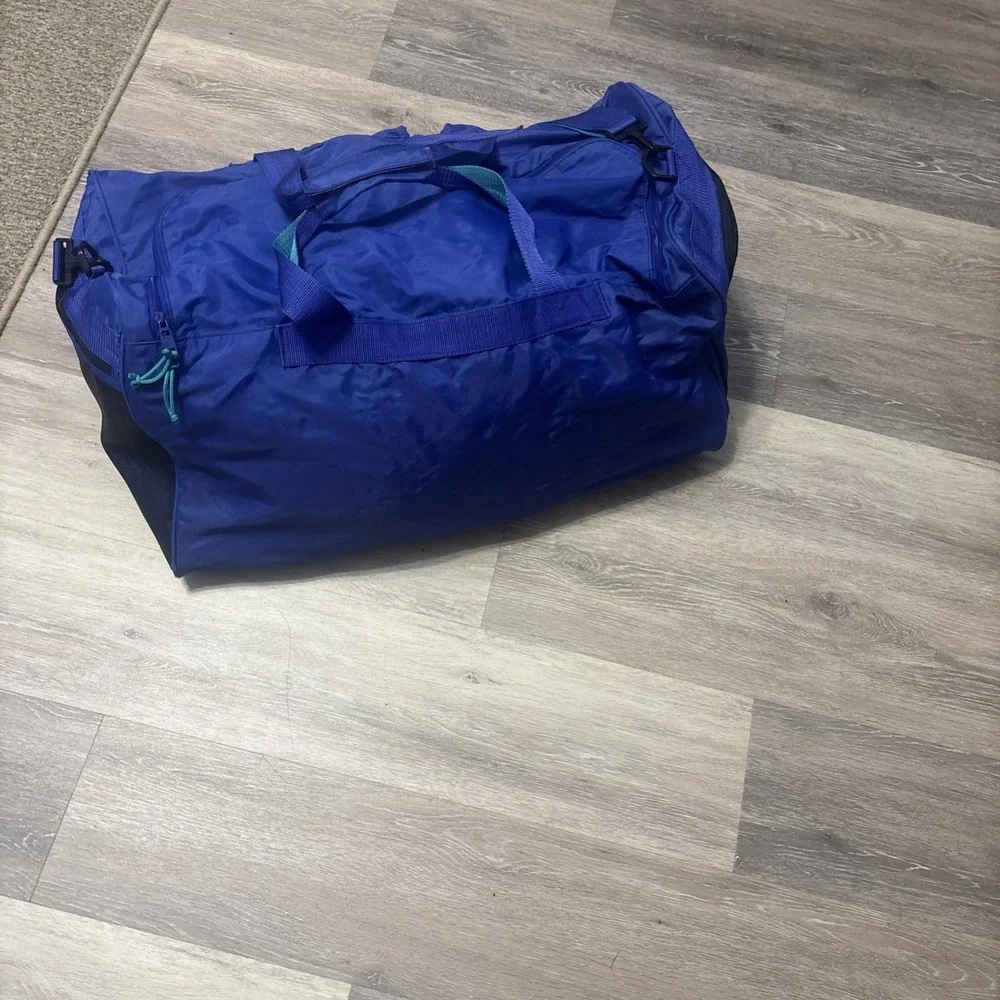 Vintage Dunlop Blue Large Duffel Bag Travel Gym Sports Shoulder Strap